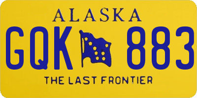 AK license plate GQK883