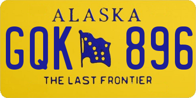 AK license plate GQK896