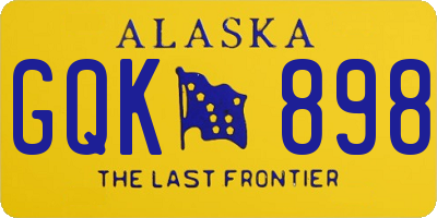 AK license plate GQK898