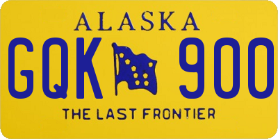 AK license plate GQK900