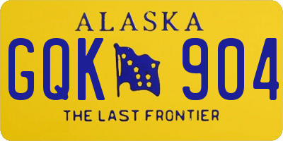 AK license plate GQK904