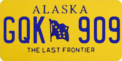 AK license plate GQK909