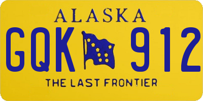 AK license plate GQK912