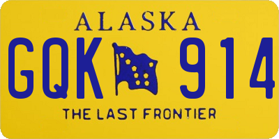 AK license plate GQK914