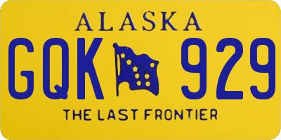 AK license plate GQK929