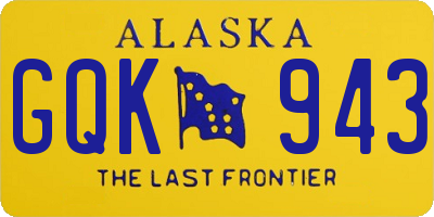 AK license plate GQK943
