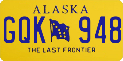 AK license plate GQK948