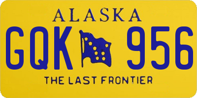 AK license plate GQK956