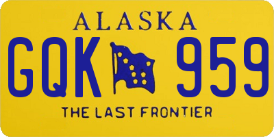 AK license plate GQK959