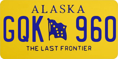 AK license plate GQK960