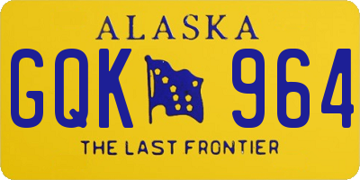 AK license plate GQK964