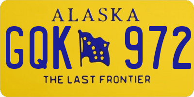 AK license plate GQK972