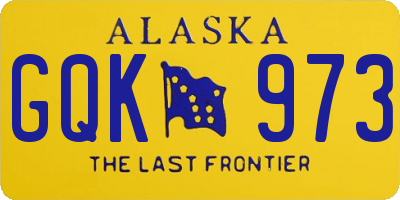 AK license plate GQK973