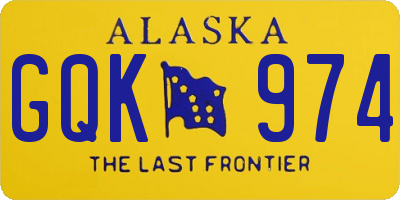 AK license plate GQK974