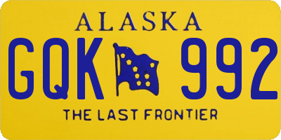 AK license plate GQK992