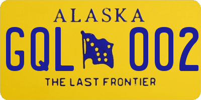 AK license plate GQL002
