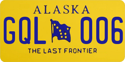 AK license plate GQL006