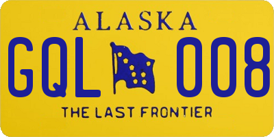 AK license plate GQL008