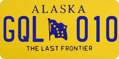 AK license plate GQL010