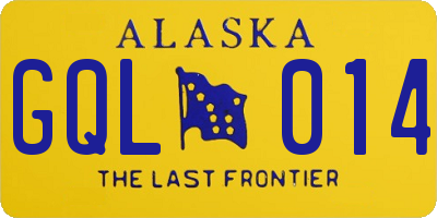 AK license plate GQL014