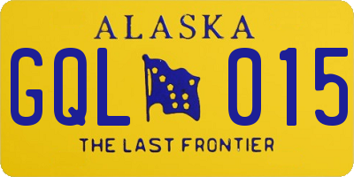 AK license plate GQL015