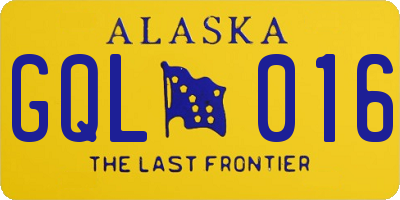 AK license plate GQL016