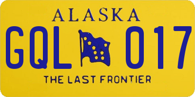 AK license plate GQL017