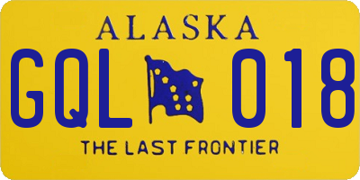AK license plate GQL018