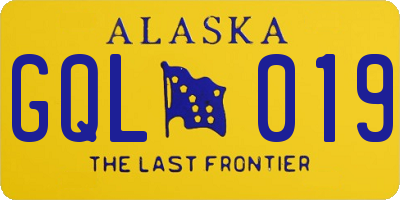 AK license plate GQL019