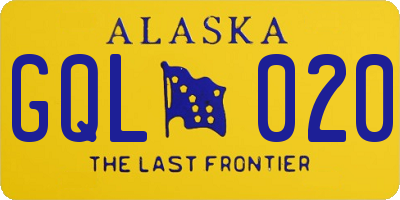 AK license plate GQL020