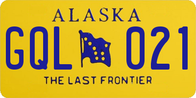 AK license plate GQL021