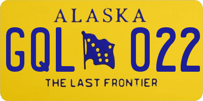 AK license plate GQL022