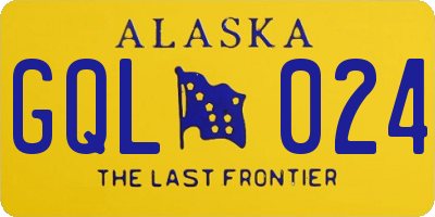 AK license plate GQL024