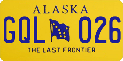 AK license plate GQL026
