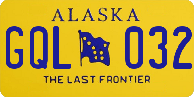 AK license plate GQL032