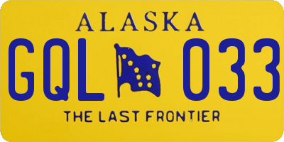 AK license plate GQL033