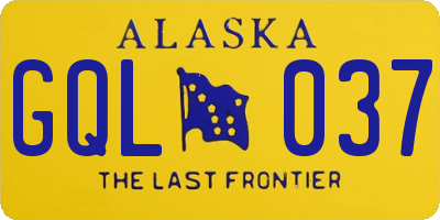 AK license plate GQL037