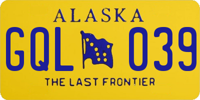 AK license plate GQL039