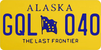AK license plate GQL040