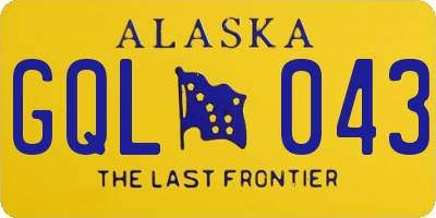 AK license plate GQL043