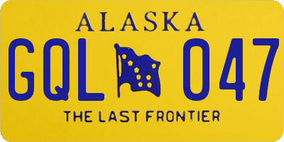 AK license plate GQL047