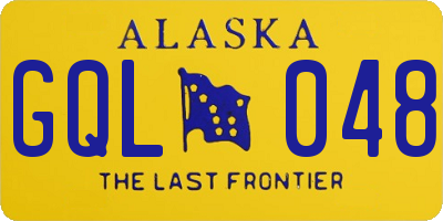 AK license plate GQL048