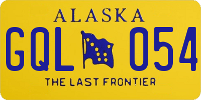 AK license plate GQL054