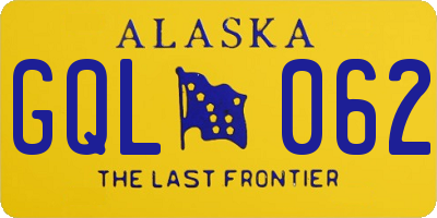 AK license plate GQL062