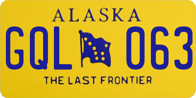 AK license plate GQL063