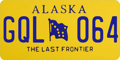 AK license plate GQL064