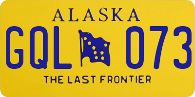 AK license plate GQL073