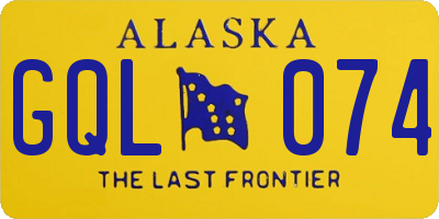 AK license plate GQL074