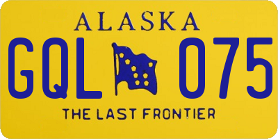 AK license plate GQL075