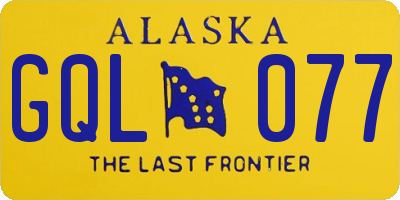 AK license plate GQL077